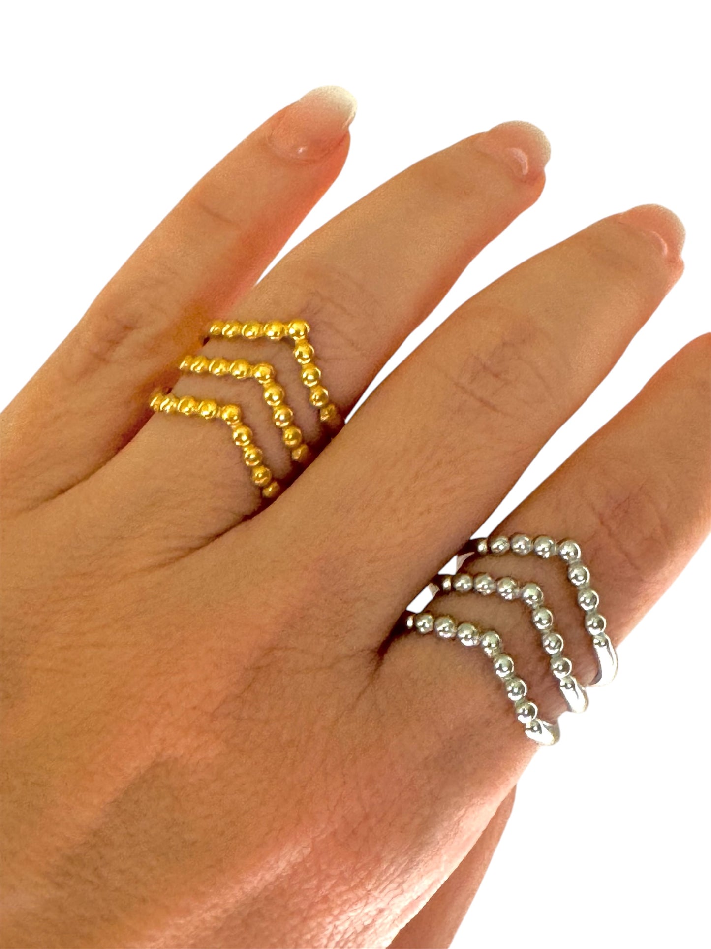 Sortija Crown/ Plata y Dorada ajustable