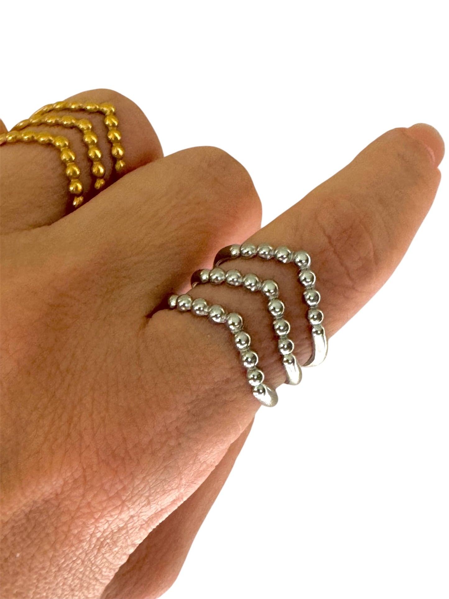 Sortija Crown/ Plata y Dorada ajustable