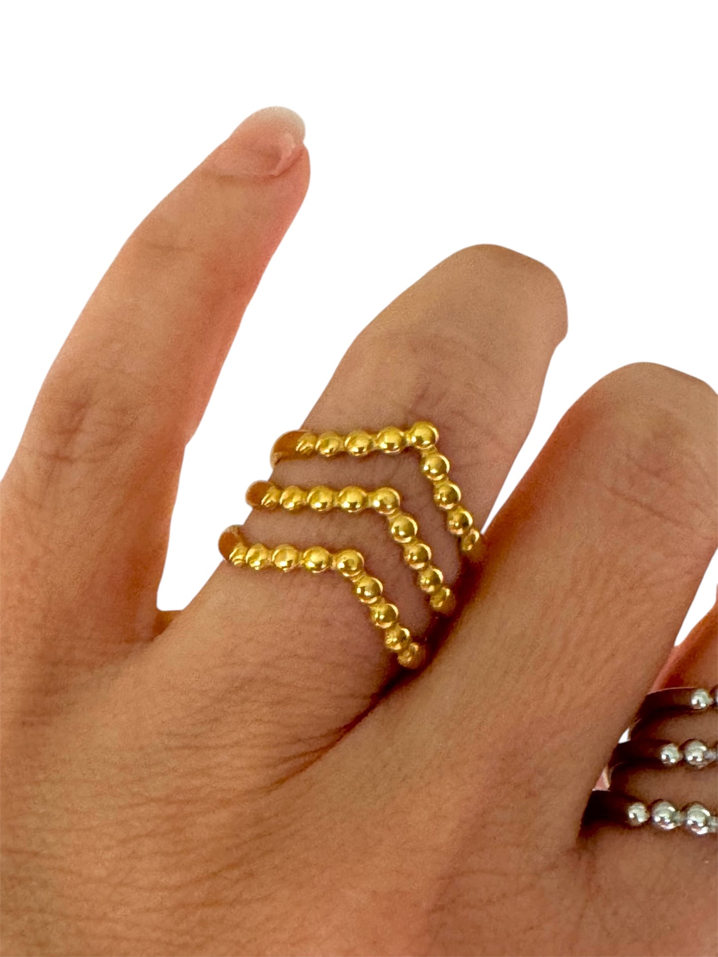 Sortija Crown/ Plata y Dorada ajustable