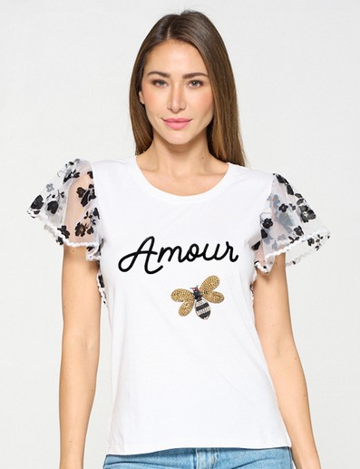Ruffle Graphic Tee