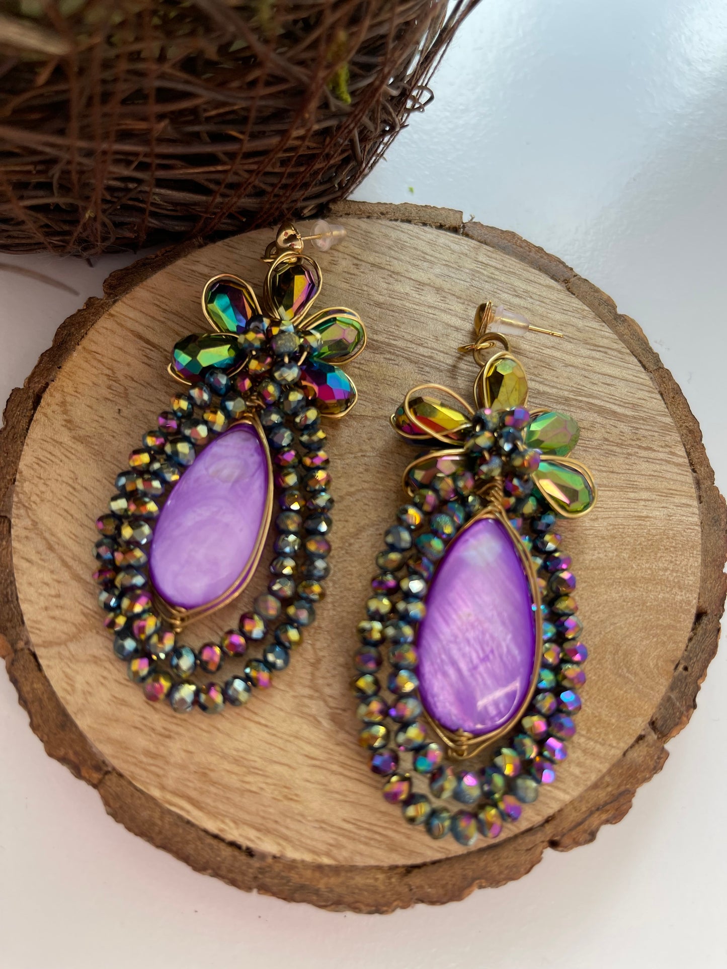 Stone Crystal Earrings