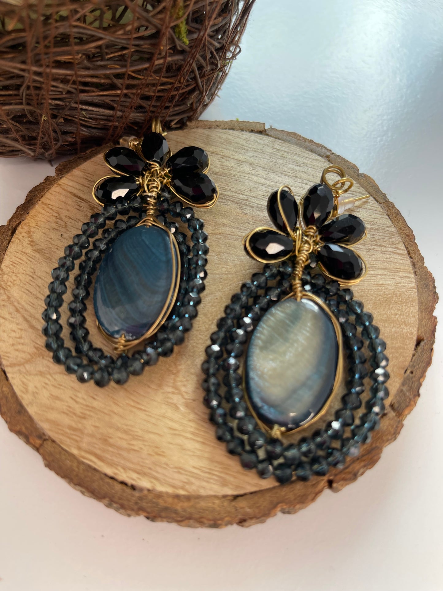 Stone Crystal Earrings