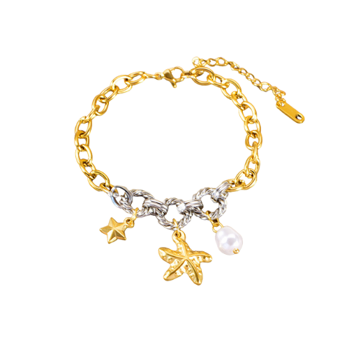 Keila- Pulsera Charms- Dorada y Plata