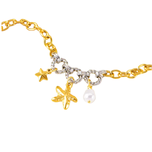 Keila- Pulsera Charms- Dorada y Plata