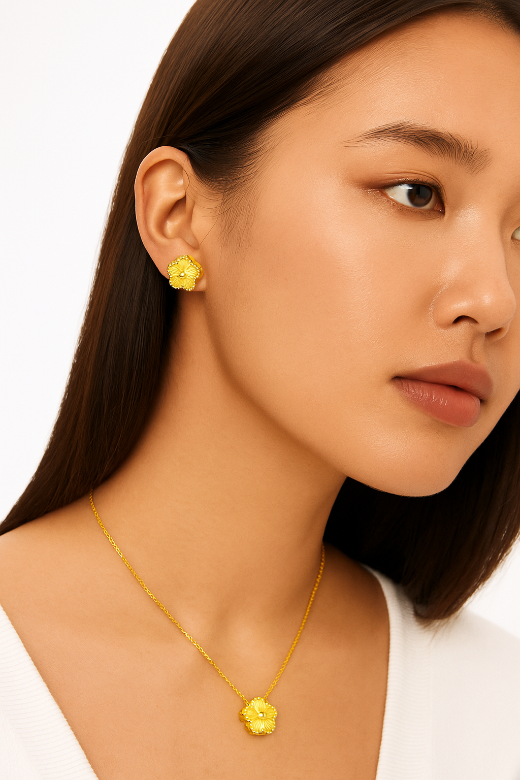 Gold Chain Set with Earrings