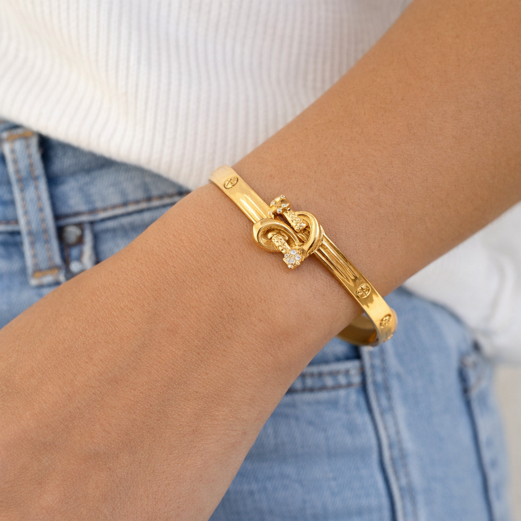 Nail - Pulsera Dorada Zirconia