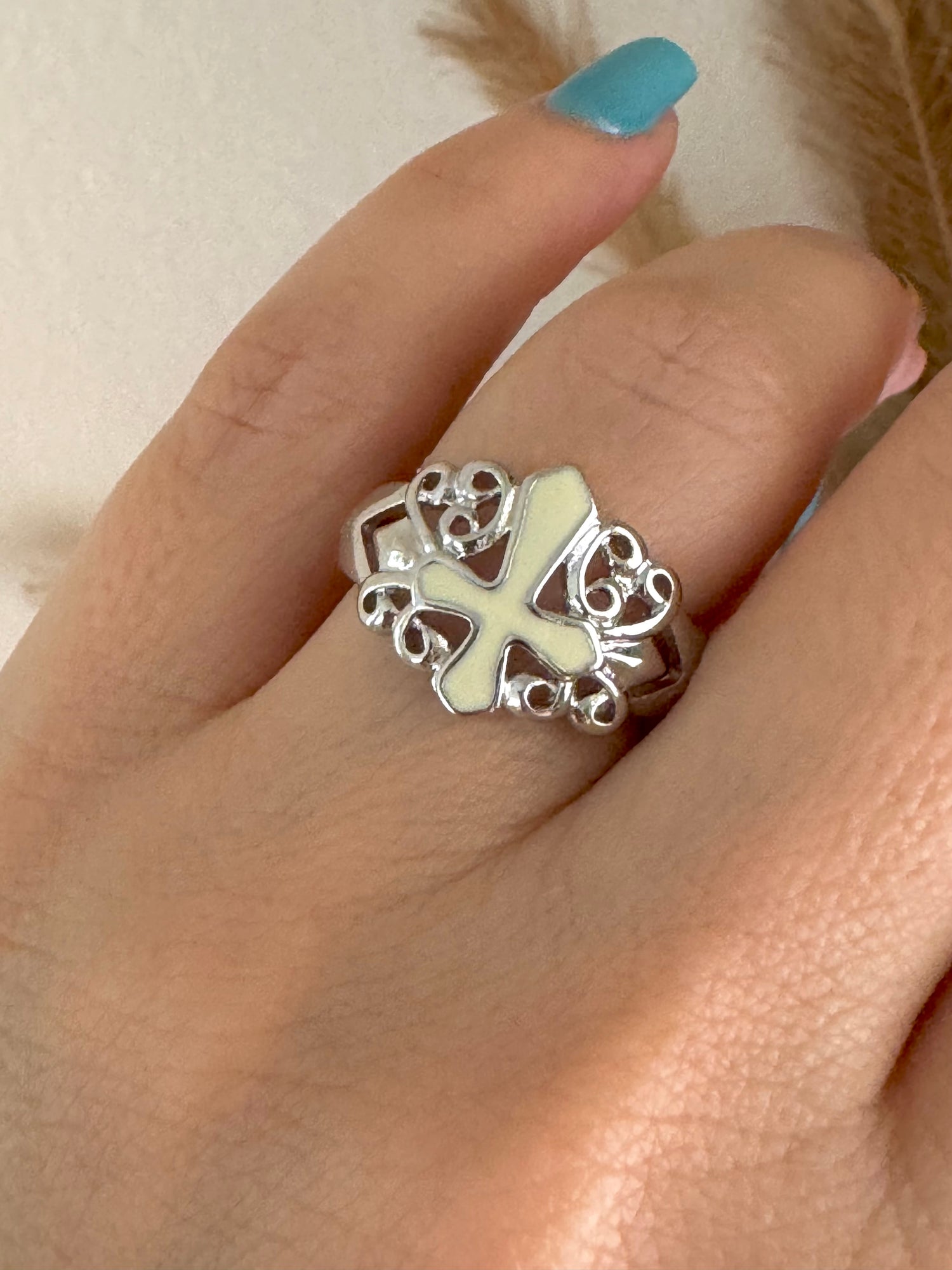 Cross Ring/Silver Color