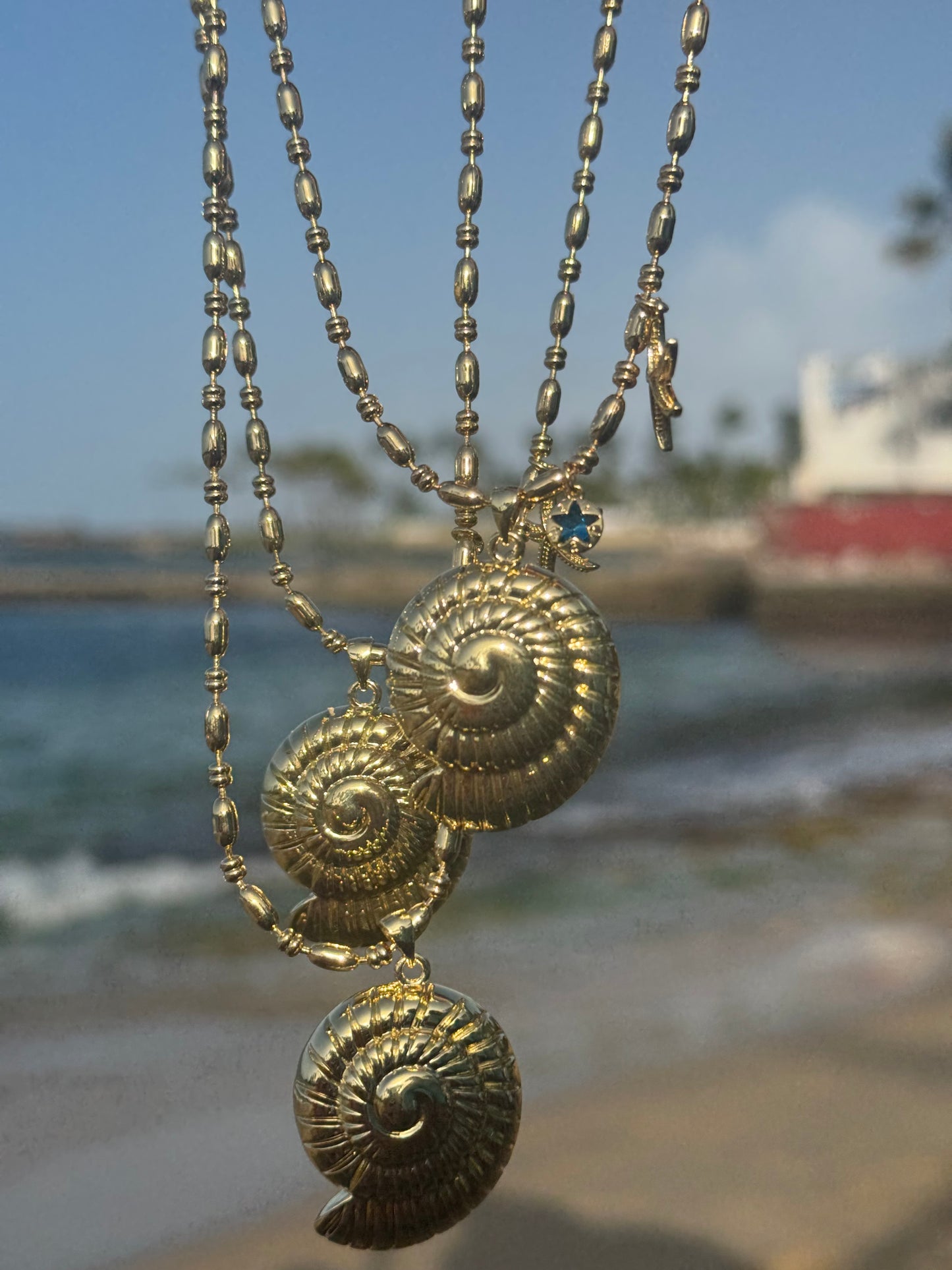 Summer- cadena charms Dorada