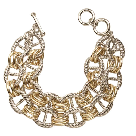 Pulsera Ariadna doble- Dorada y plata