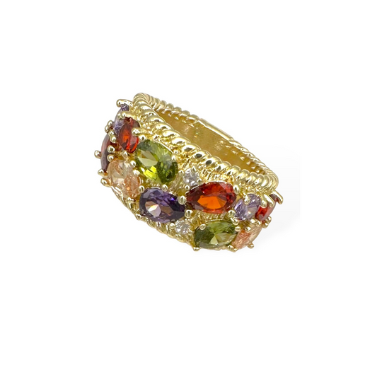 Caroline Anillo- Dorado Multicolor
