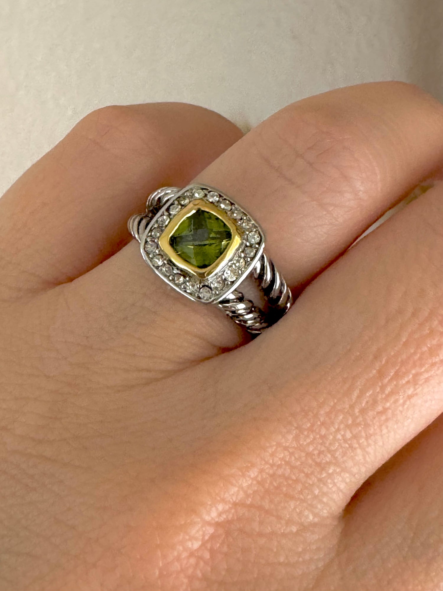 Emerald Ring/ Silver Emerald Stone