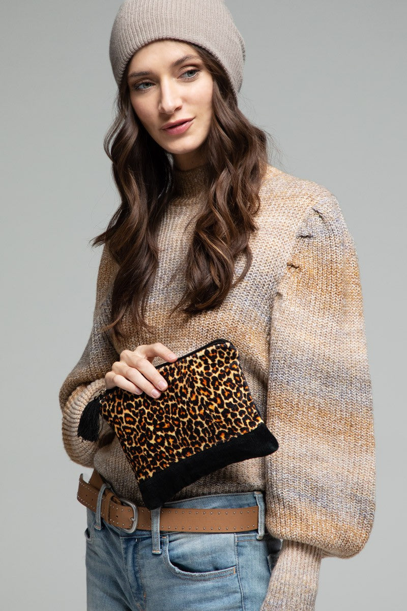 Velvet Leopard Pouch