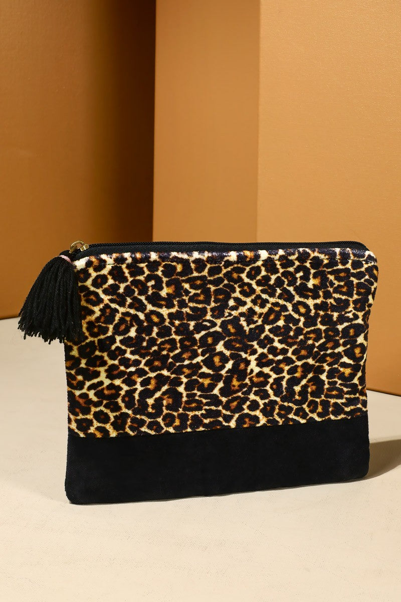 Velvet Leopard Pouch