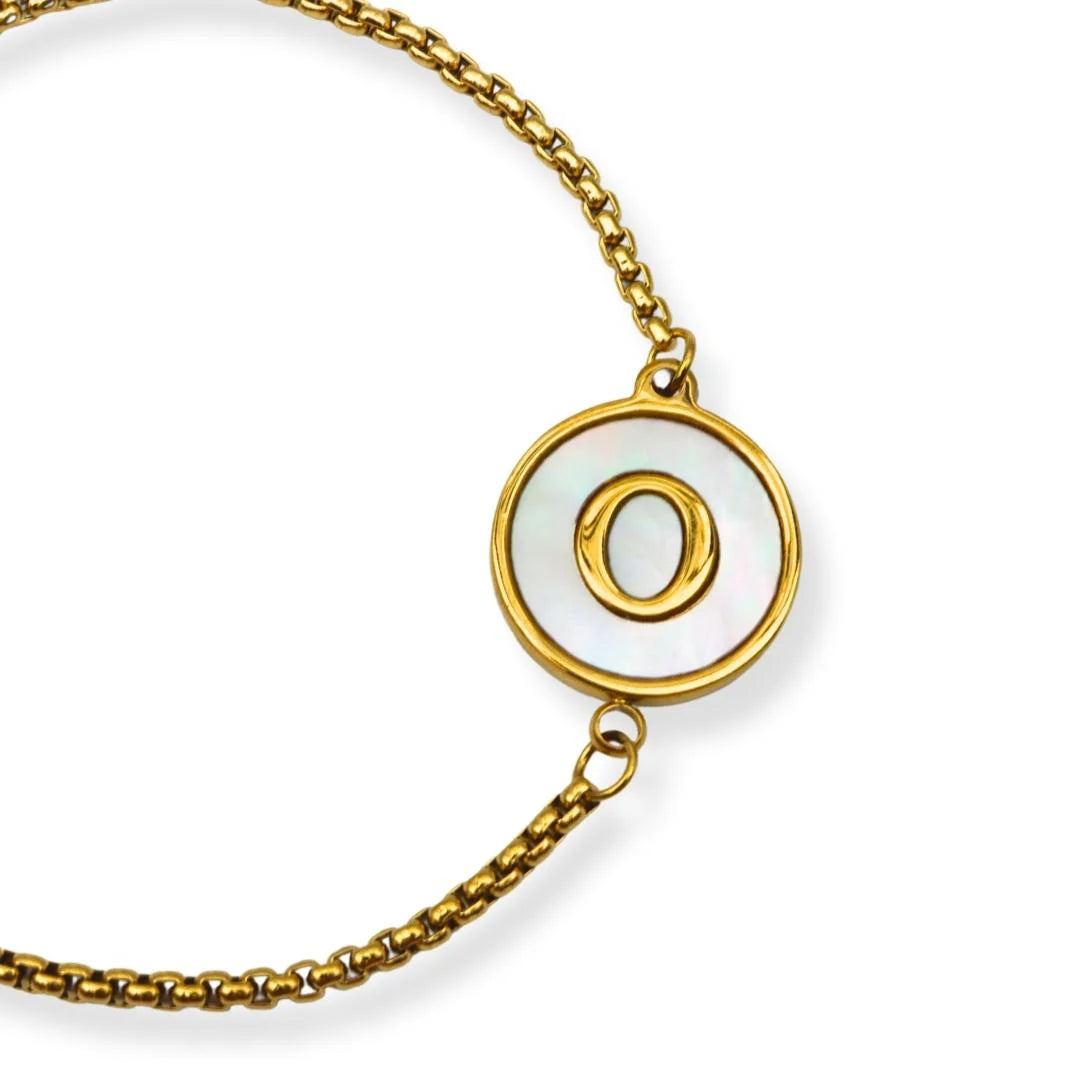 Pulsera con iniciales Dorada A-Z Ajustable