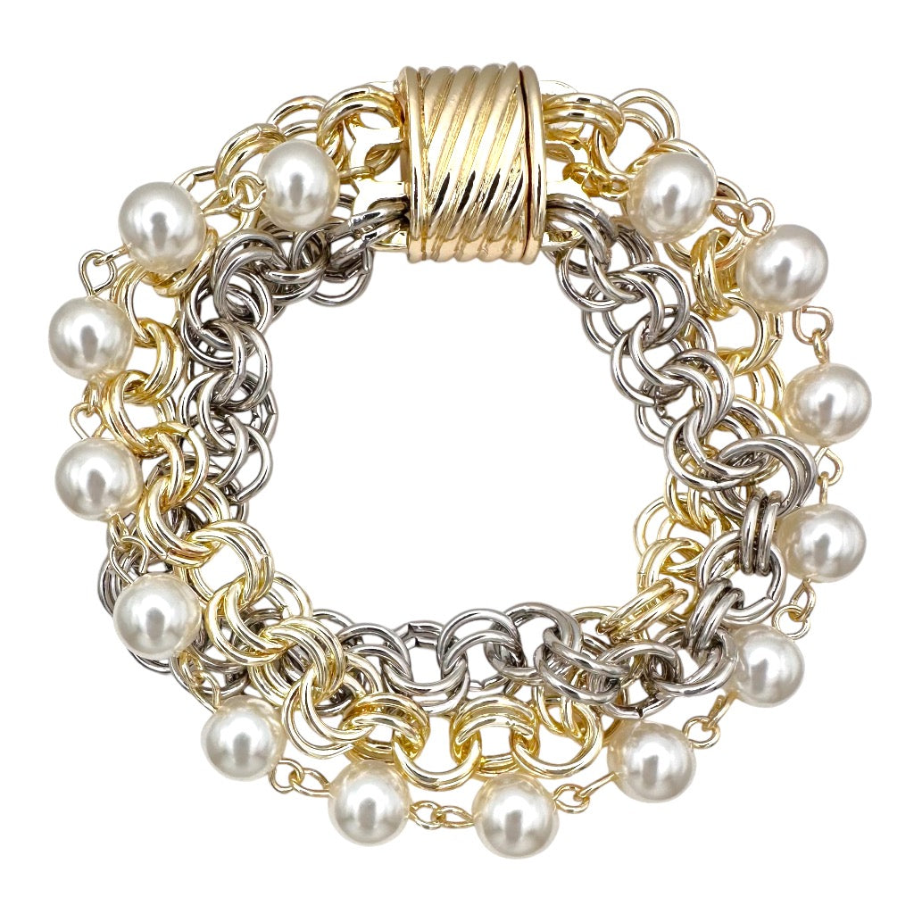 Pearl/Double Tone Bracelet