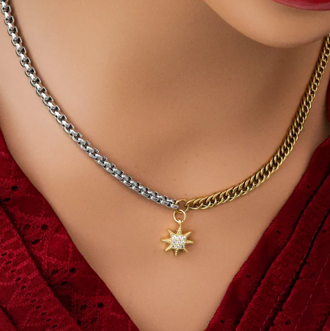 Samira- Cadena doble tono- Zirconia