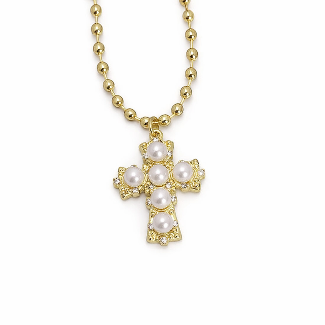 Eva - Cadena Perla Dorada