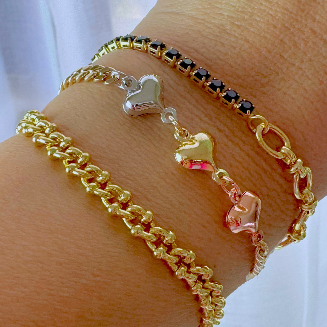 Triple Heart Bracelet-18k Gold Plated