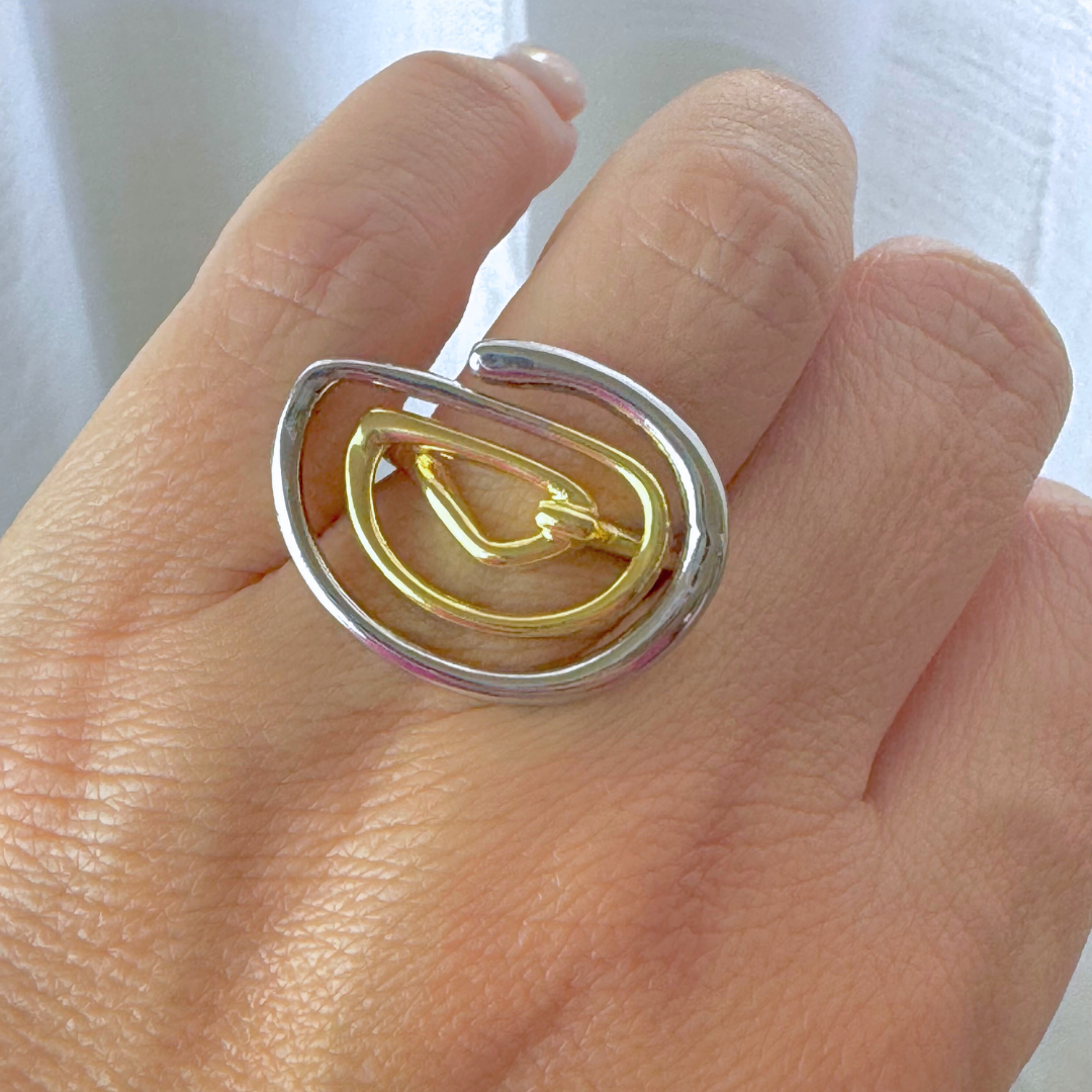 Zia Double Ring / Gold and Silver