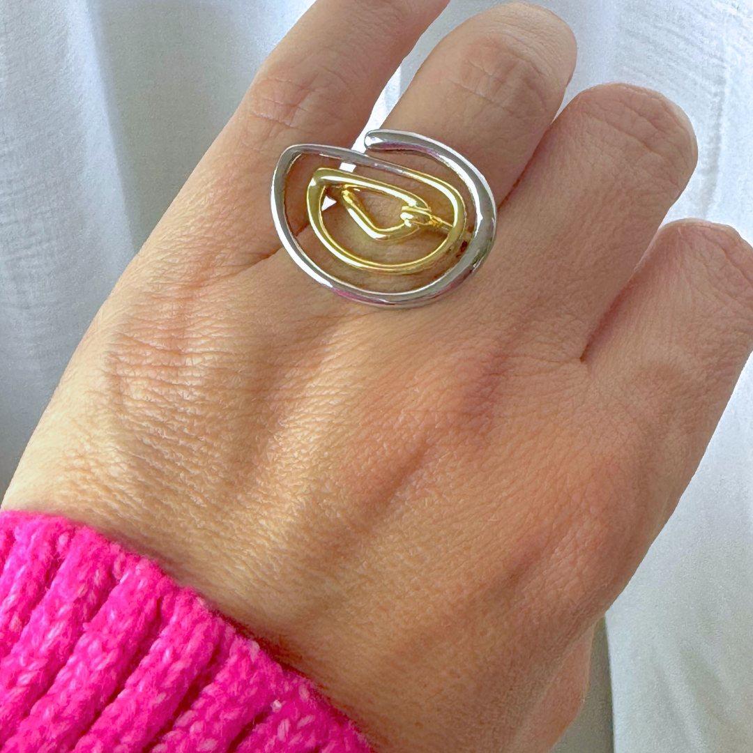 Zia Double Ring / Gold and Silver