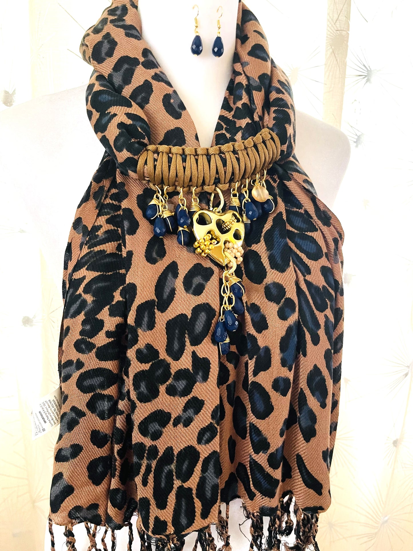 Pashmina- Blue and Coffee