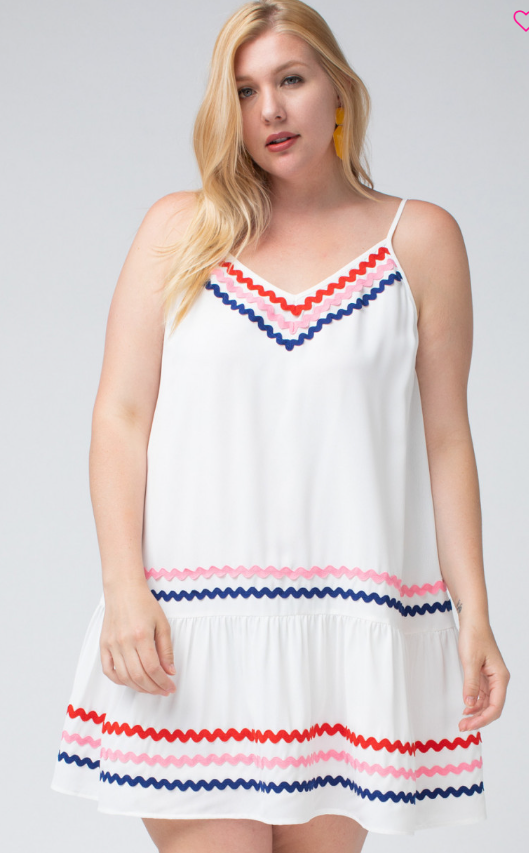 Plus Lined White Dress