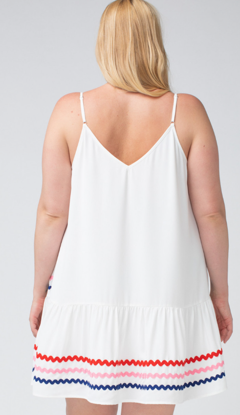 Plus Lined white Dress