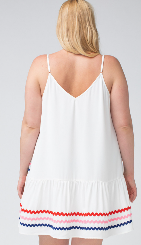 Plus Lined White Dress